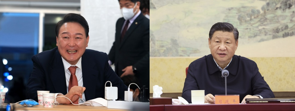 윤석열 대통령 당선인과 시진핑 중국 국가 주석이 25일 25분간 통화했다. [연합]