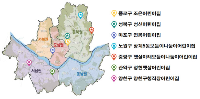 서울시 ‘365열린어린이집’ 위치. [서울시 제공]