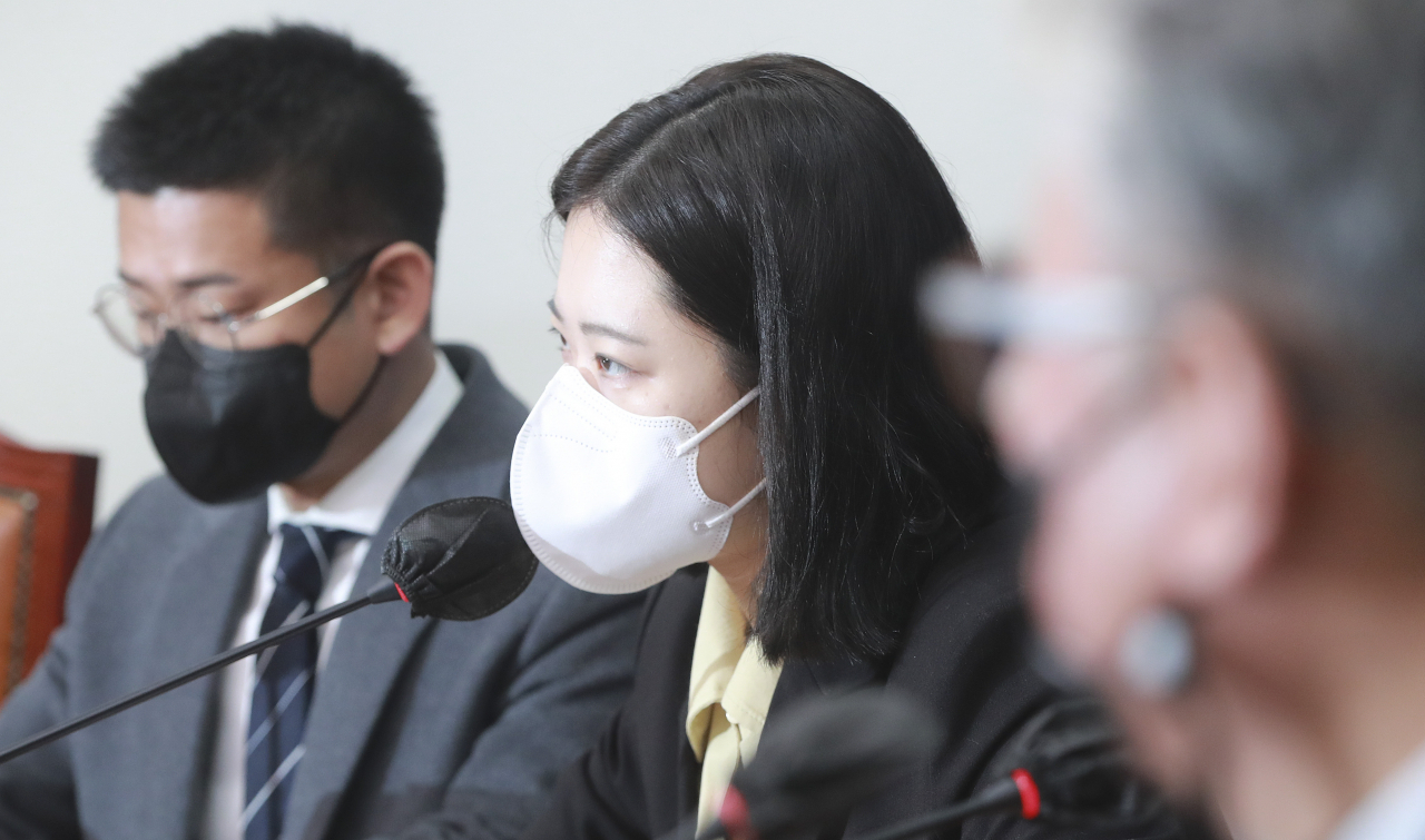 더불어민주당 박지현 공동비상대책위원장이 30일 오전 서울 여의도 국회에서 열린 비상대책위원회의에서 발언하고 있다. [연합]