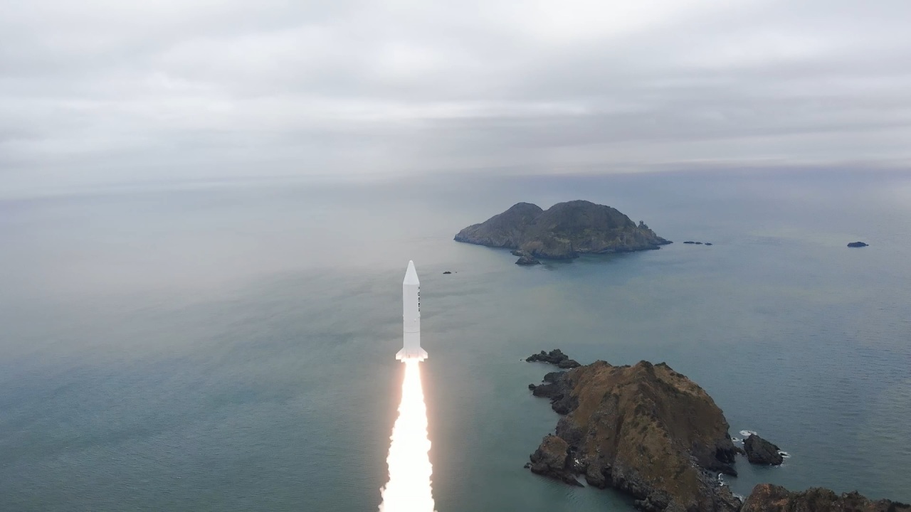 South Korea launches a homegrown solid-fuel space rocket for the first time Wednesday at a testing site of the Agency for Defense Development located in Taean, South Chungcheong Province. (Ministry of National Defense)