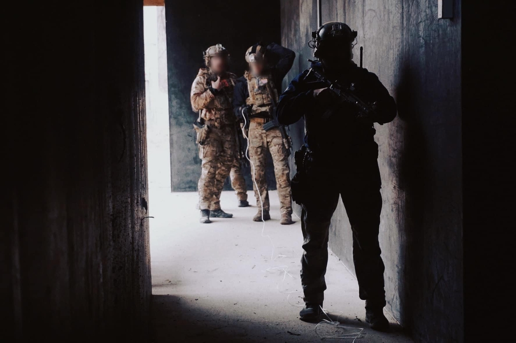 Commandos of the US Special Operations Command Korea engage in readiness training in South Korea in March 2022, in this photo from the Facebook account of the command. (Facebook account of Commandos of the US Special Operations Command Korea)