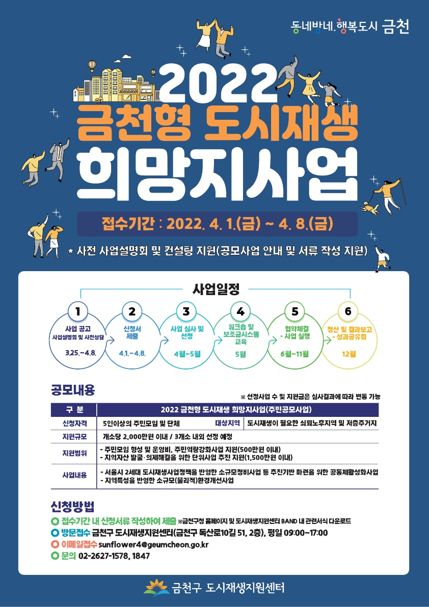 ‘금천형 도시재생 희망지사업’ 주민참여 공모 포스터. [금천구 제공]