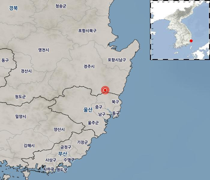 지진 발생위치.[기상청 제공]