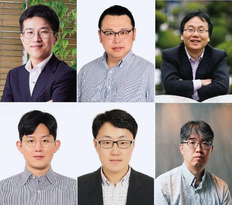 삼성미래기술육성사업 2022년 상반기 지원 과제에 선정된 주요 교수들. 왼쪽 위부터 시계방향으로 강찬희(서울대), 권영진(KAIST), 김대현(경북대), 김준성(포스텍), 양용수(KAIST), 최영재(GIST) 교수 〈가나다순〉 [삼성전자 제공]