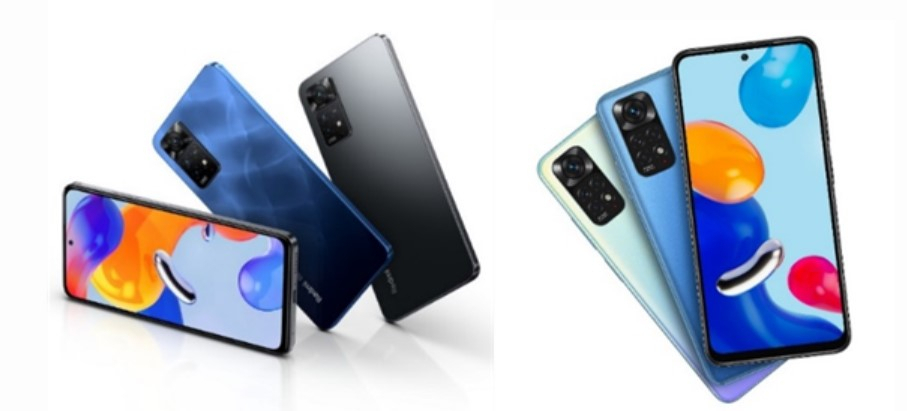 레드미노트11 프로 5G(왼쪽)과 레드미노트11.[샤오미 제공]