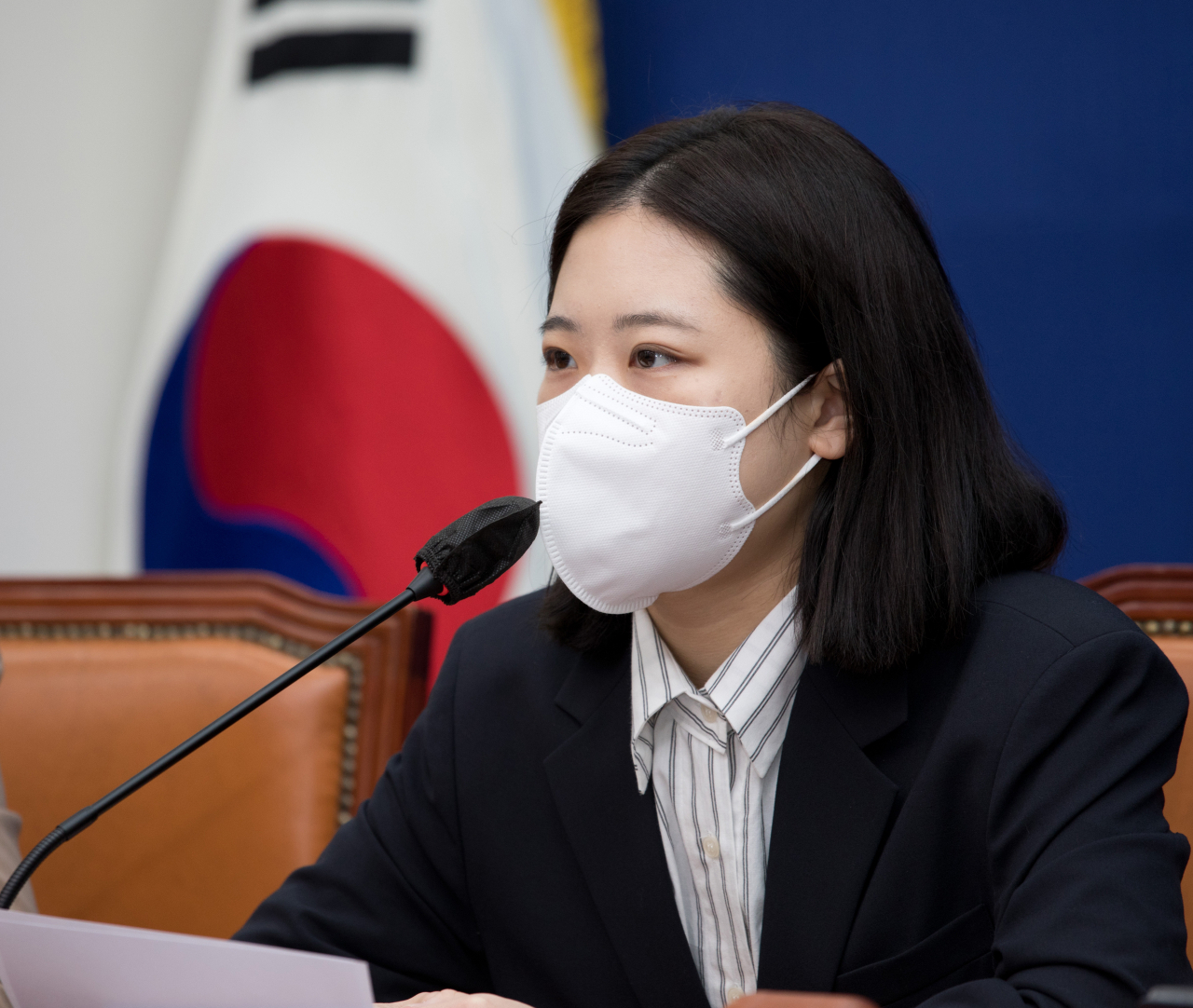 더불어민주당 박지현 공동비상대책위원장이 8일 오전 국회에서 열린 비상대책위원회 회의에서 발언하고 있다. [연합]