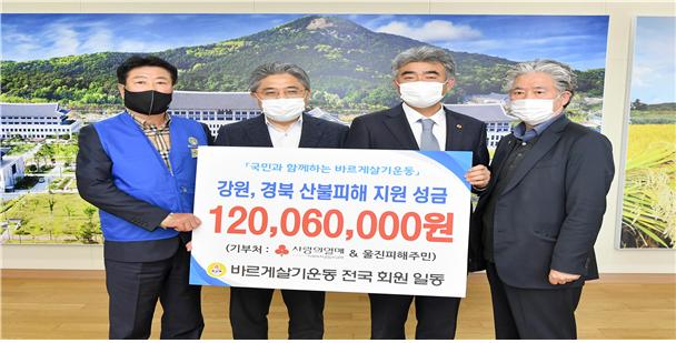 좌로부터 김재원 바르게살기운동 경상북도협의회장, 강성조 경상북도 행정부지사, 정원주 바르게살기운동 중앙회장, 박정호 바르게살기운동중앙협의회 수석부회장(사진=바르게살기운동중앙협의회)