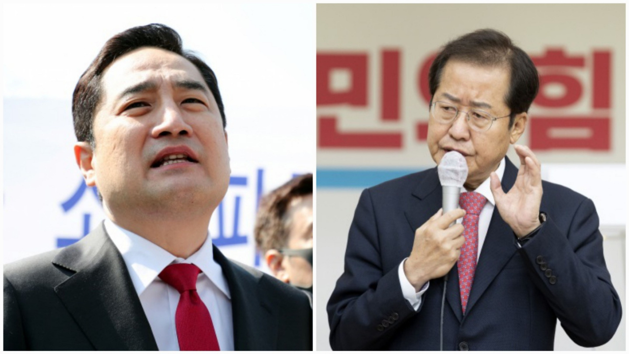 강용석 변호사(좌)와 홍준표 국민의힘 의원. [연합]