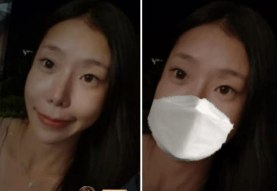 마스크 쓴 이은해 합성사진 [네이버 카페 '계곡 사건 수사대']