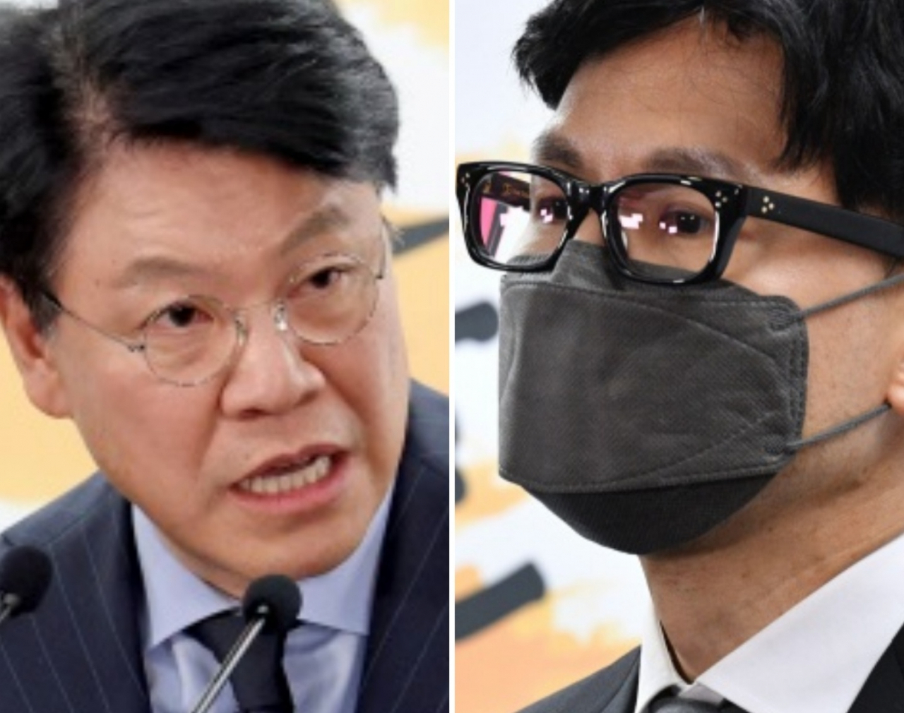장제원 대통령 당선인 비서실장(좌)과 한동훈 법무부 장관 후보자. [연합]
