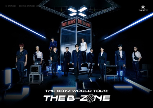 This photo provided by IST Entertainment is a promotional poster for K-pop group The Boyz's first world tour. (IST Entertainment)