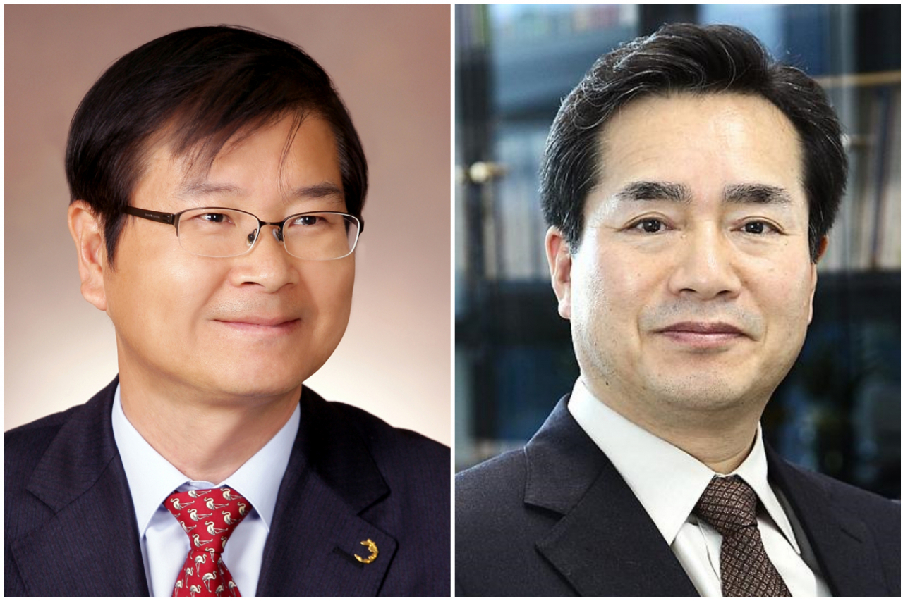 윤석열 대통령 당선인이 14일 서울 종로구 통의동 대통령직인수위원회에서 고용노동부 및 농림축산식품부 장관 후보자를 발표했다. 사진은 고용노동부 장관에 내정된 이정식 전 노사발전재단 사무총장(왼쪽)과 정황근 전 농촌진흥청장. [연합]
