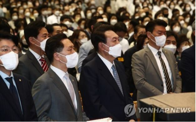 부활절 예배 참석한 윤석열 대통령 당선인[출처: 연합]