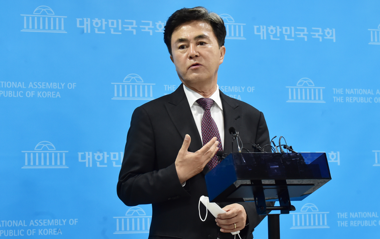 국민의힘 충남지사 후보로 확전된 김태흠 의원. 이상섭 기자