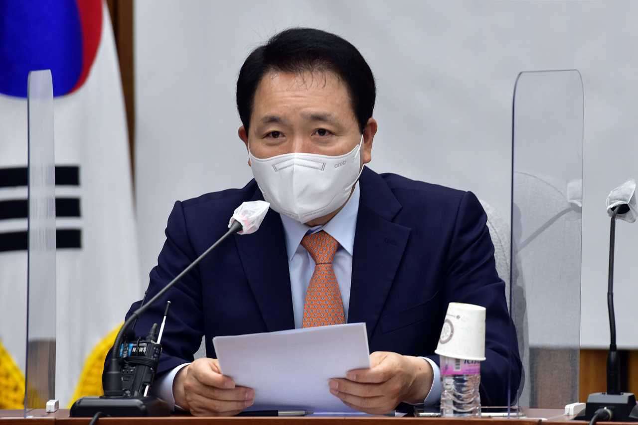 국민의힘 총리 인사청문특위 간사인 성일종 의원이 27일 오전 국회에서 열린 상임위원장 및 간사단 연석회의에서 발언하고 있다. 이상섭 기자