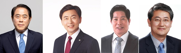 사진 왼쪽부터 김재무 광양시장 후보, 김철우 보성군수 후보, 공영민 고흥군수 후보, 김순호 후보.