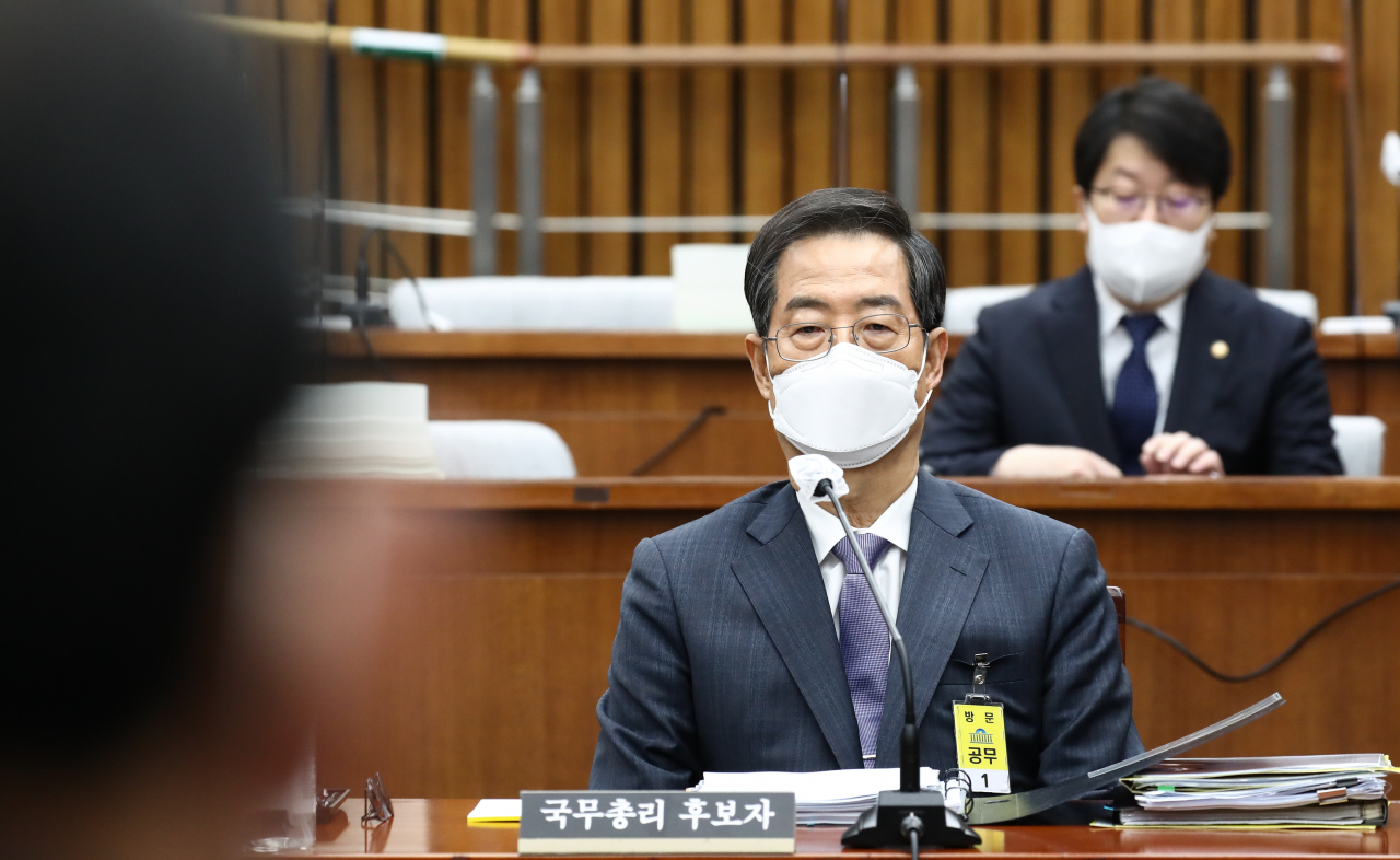 한덕수 국무총리 후보자가 2일 오전 국회에서 열린 인사청문회에 출석해 있다. 이상섭기자