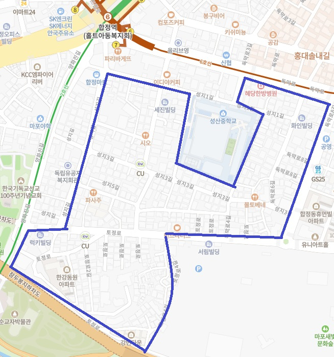 합마르뜨 상권 위치도. [마포구 제공]