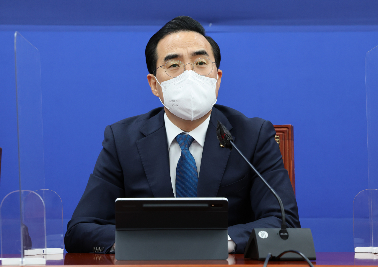 더불어민주당 박홍근 원내대표가 3일 국회에서 열린 원내대책회의에서 발언하고 있다. [사진=이상섭 기자]