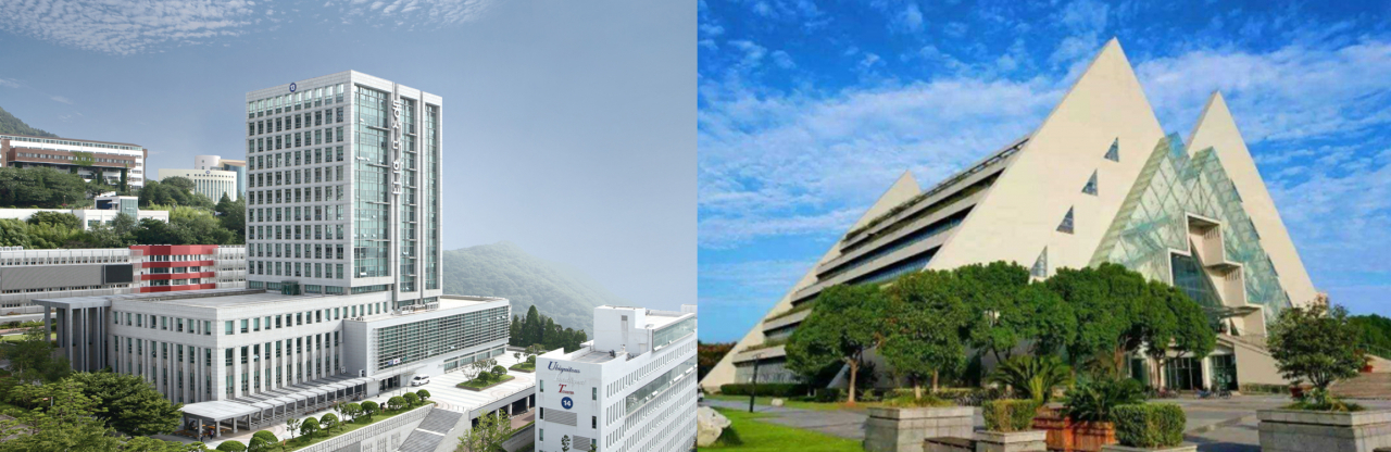 사진 (좌)동서대학교, (우)상해공정기술대학