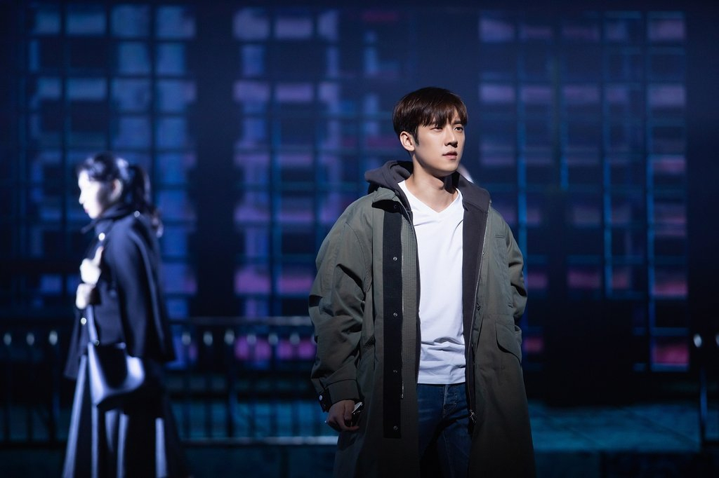 This photo provided by OD Musical Company shows a scene from "Death Note: The Musical." (OD Musical Company)