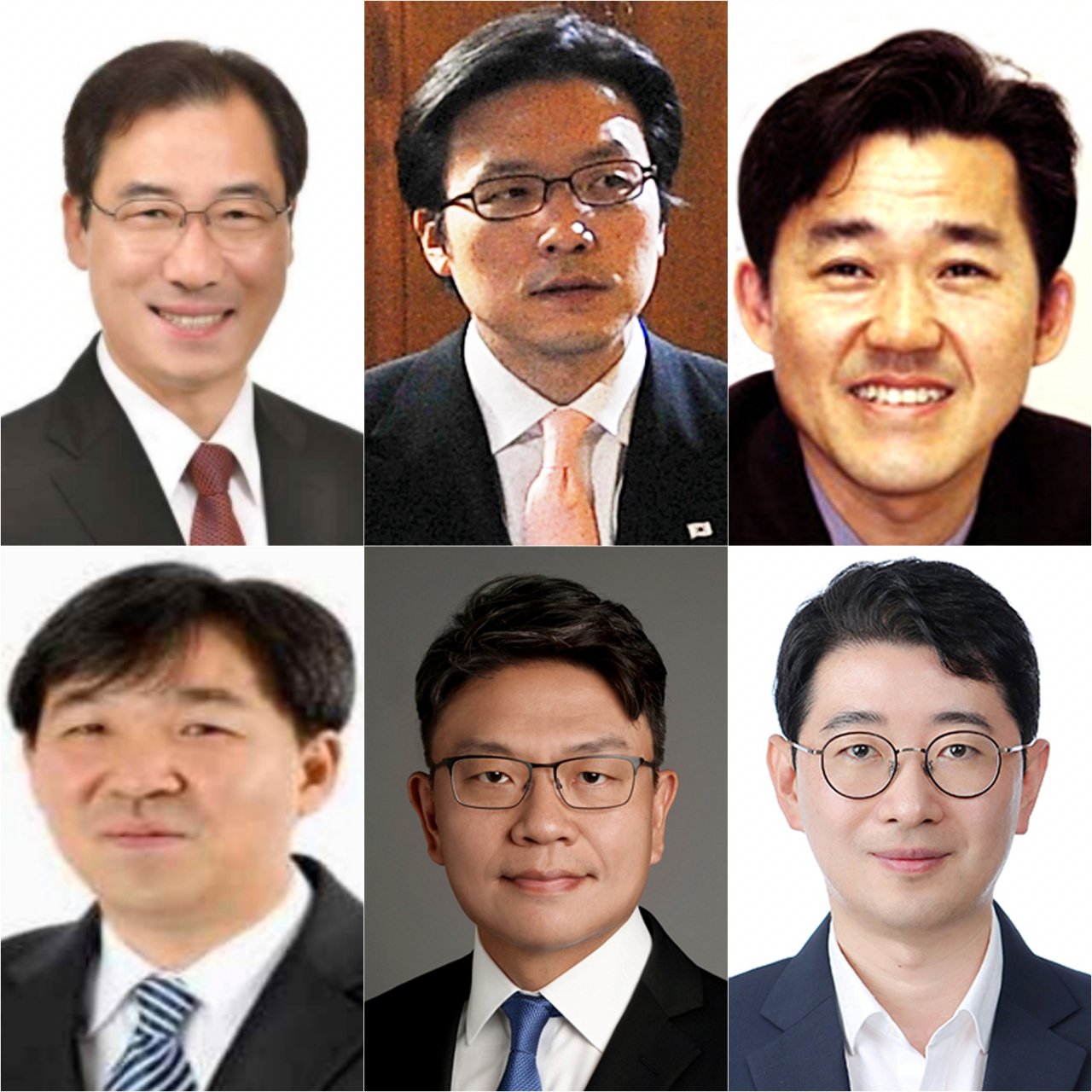 윤석열 대통령 당선인이 대통령 비서실 비서관급 1차 인선을 발표했다. 왼쪽 위부터 시계방향으로 비서실장 직속 총무비서관으로 내정된 윤재순, 의전비서관으로 내정된 김일범, 국정과제비서관으로 내정된 임상준, 법률비서관으로 내정된 주진우, 공직기강비서관으로 내정된 이시원, 국정상황실장으로 내정된 한오섭. [연합]