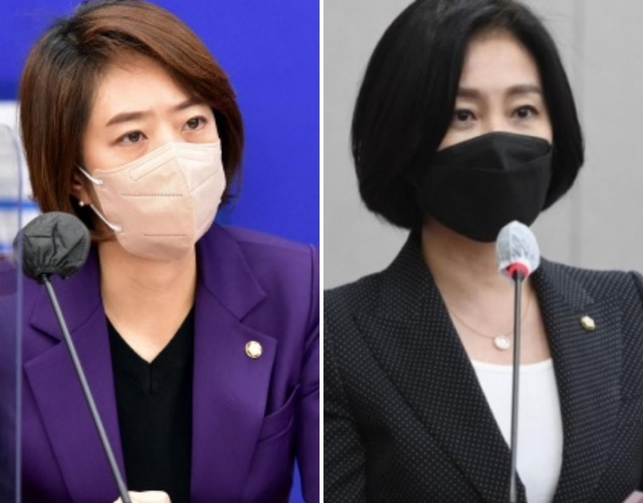 고민정 더불어민주당 의원(좌)과 허은아 국민의힘 의원. [연합]