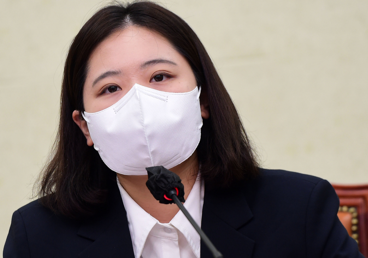 더불어민주당 박지현 공동비상대책위원장이 6일 서울 여의도 국회에서 열린 비상대책위원회의에서 발언하고 있다. [연합]