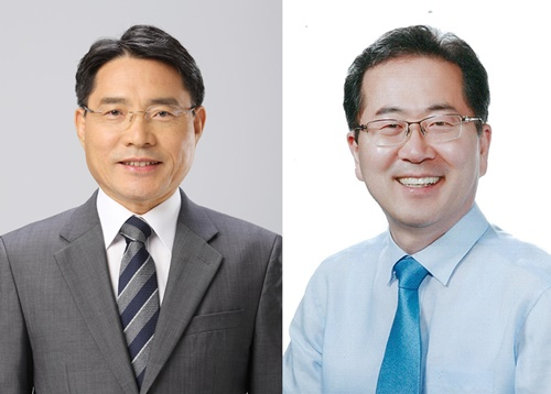 권오봉 여수시장(왼쪽)과 허석 순천시장.