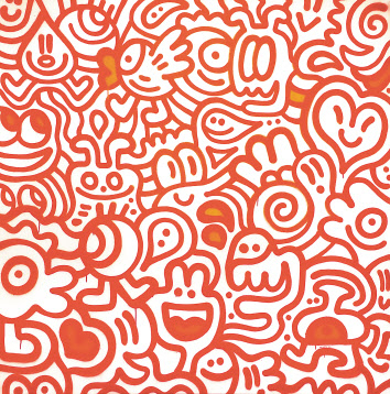 미스터 두들, Untitled, 캔버스에 아크릴, 150&times;150cm