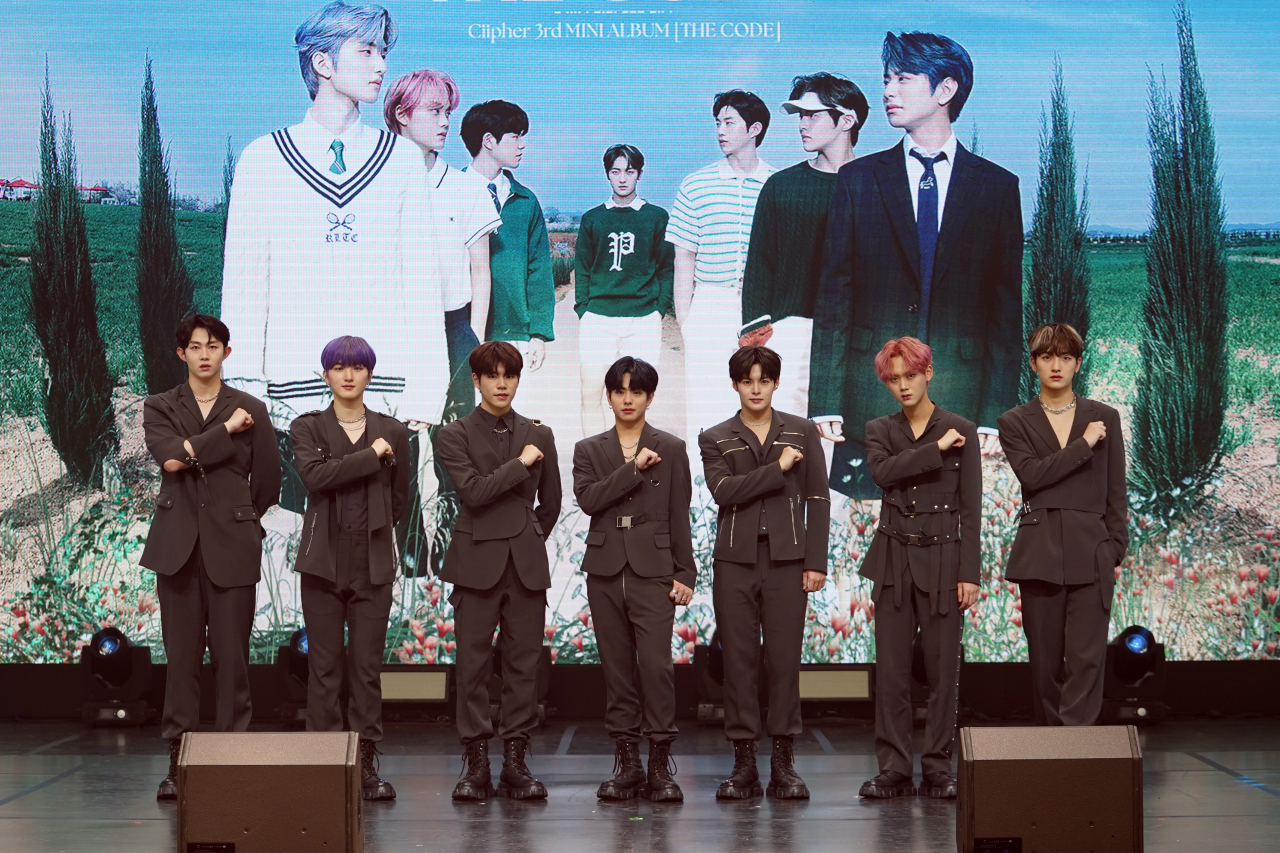 Ciipher poses for a picture during “The Code” media showcase conducted in Seoul on Wednesday. (Rain Co.)