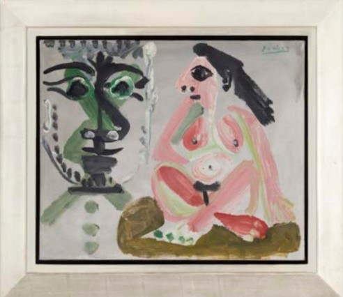 파블로 피카소(PABLO PICASSO), T&ecirc;te d'homme et nu assis, 1964