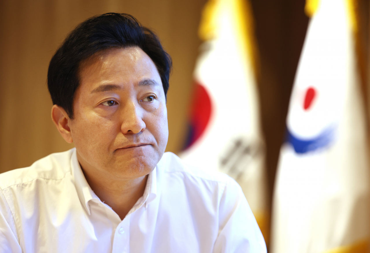 6월 1일 지방선거에서 서울시장 국민의힘 후보로 출마하는 오세훈 서울시장. [연합]