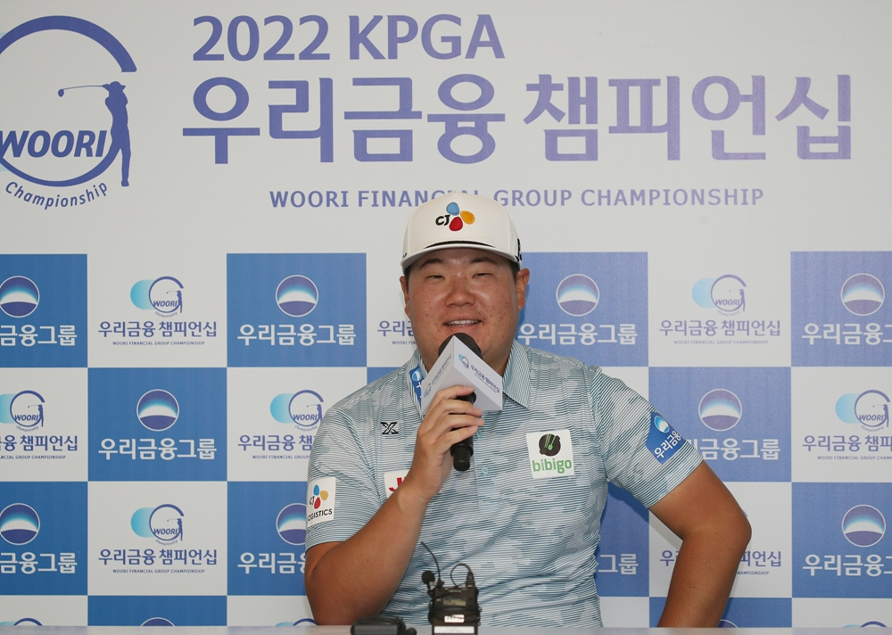연습라운드 직후 기자회견을 할 당시 임성재./KPGA 제공