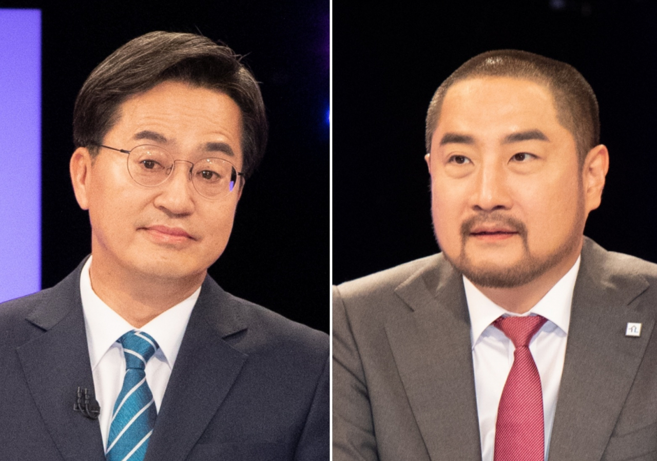 김동연(왼쪽) 더불어민주당 후보와 강용석 무소속 후보 [연합]