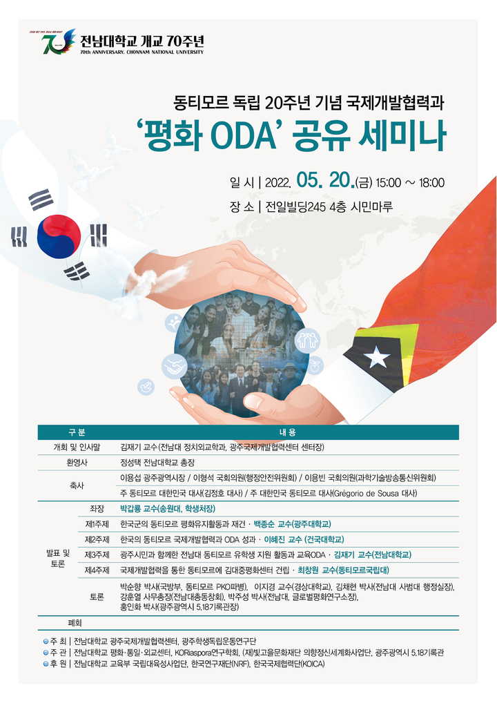 전남대, 동티모르 평화 공적개발원조 세미나