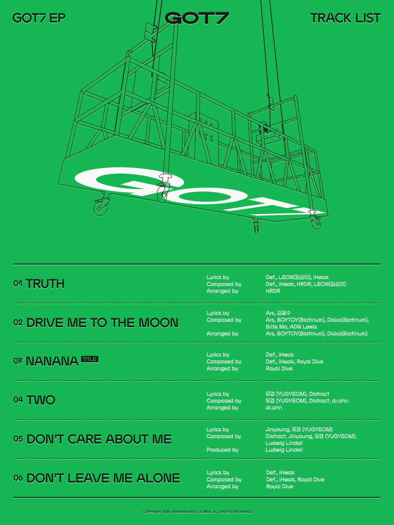 Tracklist of GOT7’s “GOT7” (Warner Music Korea)