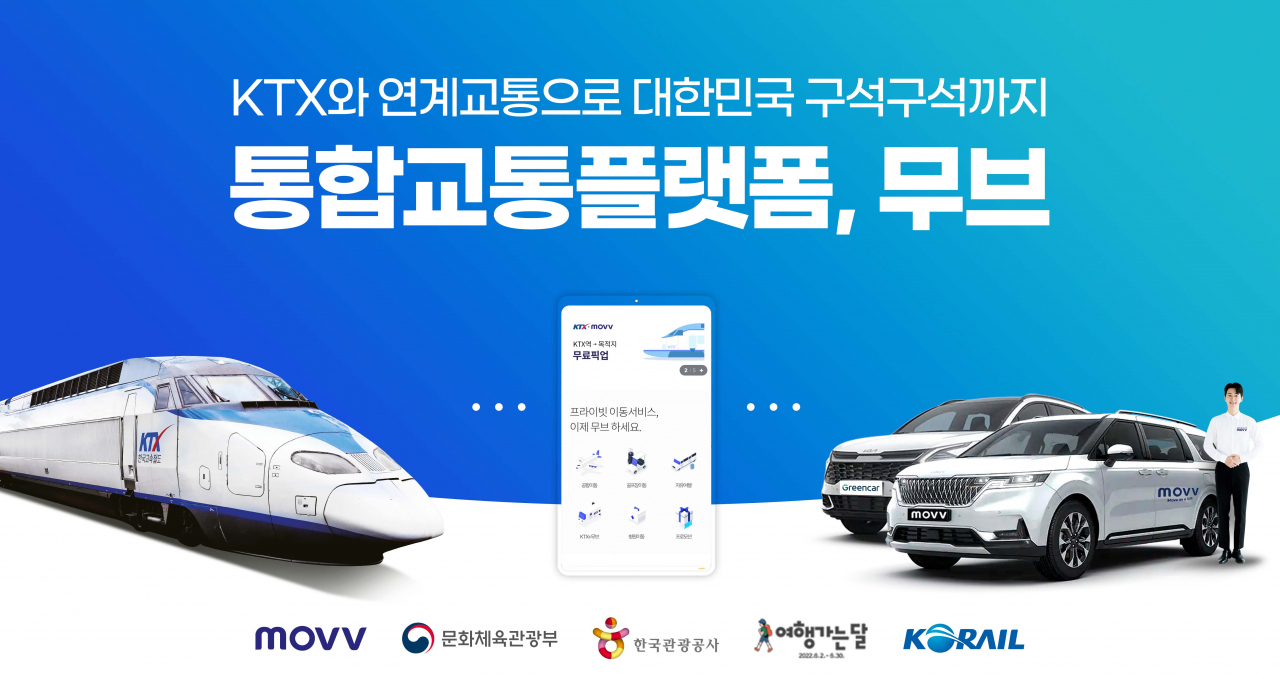 KTX로 목적지 근처 거점역까지 가면, 벤처기업 출신 MOVV가 원하는 관광명소까지 데려다 준다.