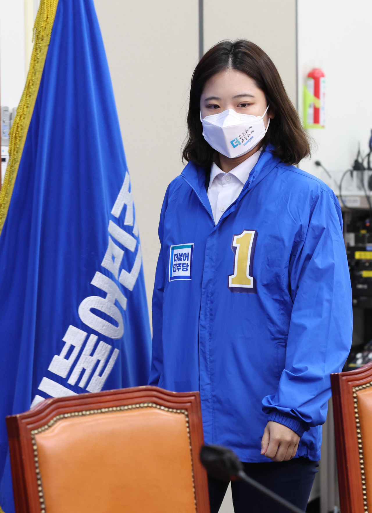 더불어민주당 박지현 상임선대위원장이 25일 오전 서울 여의도 국회에서 열린 국정균형과 민생안정을 위한 선대위 합동회의에 참석하고 있다. [사진=이상섭 기자]