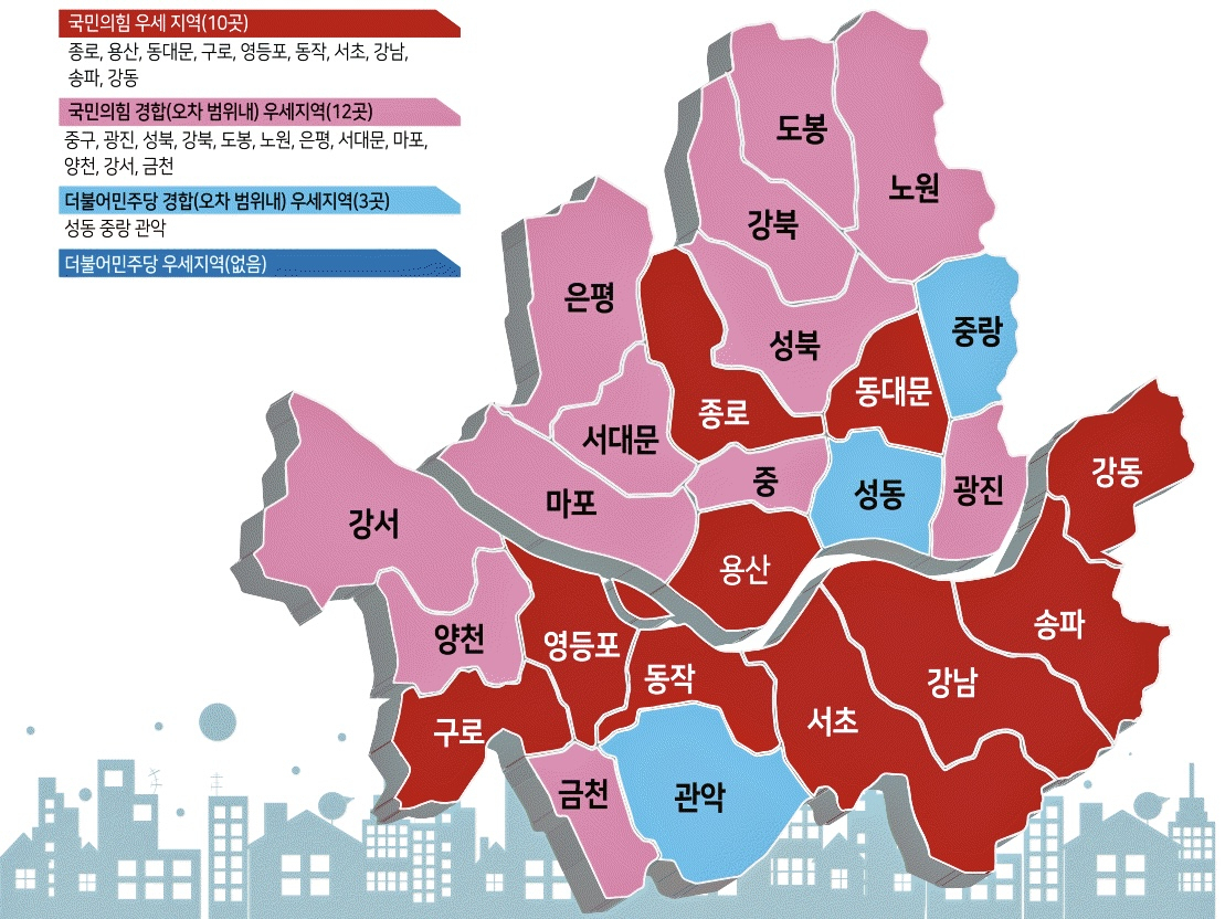 민주 텃밭인데…‘노도강’·‘금관구’도 아슬아슬