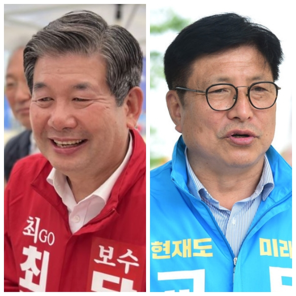 인천광역시교육감 선체 출마한 보수진영 단독 최계운 후보〈사진 왼쪽〉와 민주진보 도성훈 후보.