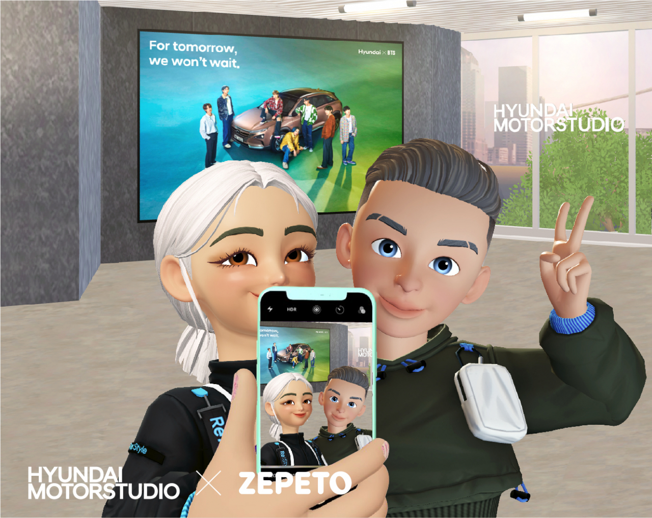 현대자동차는 30일 글로벌 메타버스 플랫폼 ‘제페토(ZEPETO)’ 가상공간 내 현대 모터스튜디오를 구축하고 다양한 모빌리티 라이프를 체험할 수 있는 콘텐츠를 제공한다고 밝혔다. 제페토 ‘I’m on it’ 챌린지[현대차 제공]