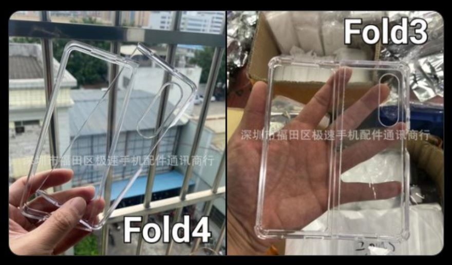 삼성전자 갤럭시Z폴드4 케이스와 갤럭시Z폴드3 케이스. [아이스유니버스 트위터 캡처]