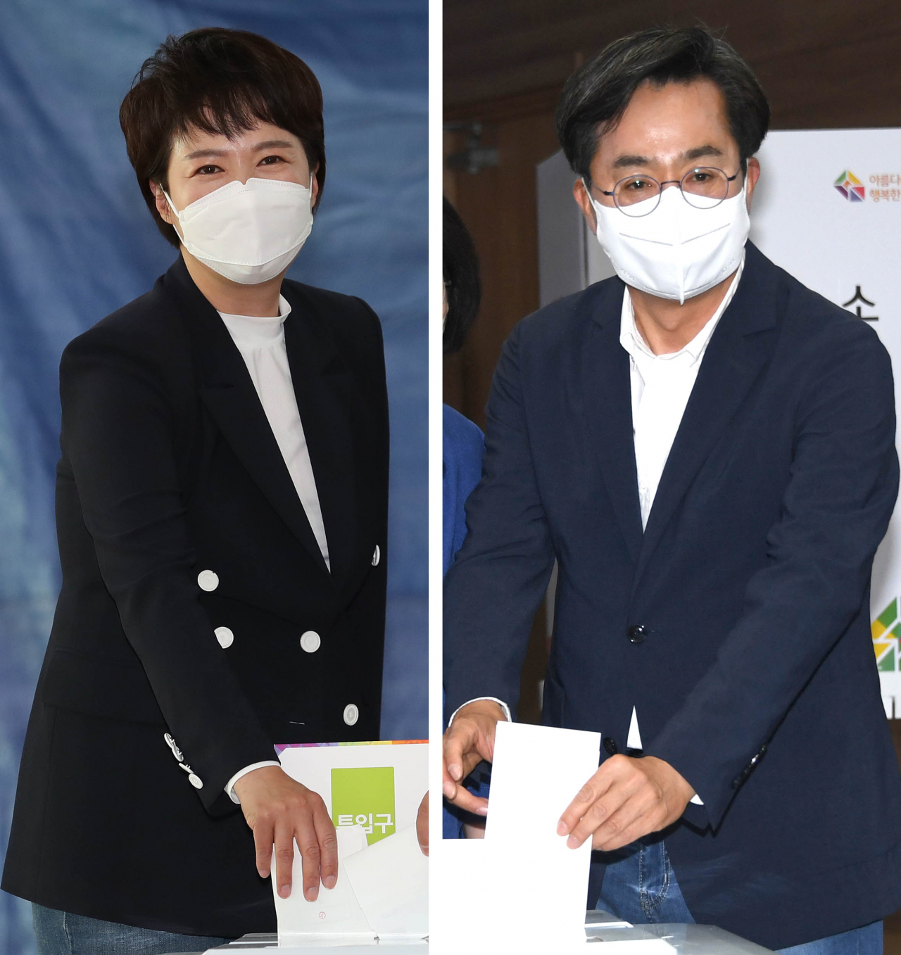 지난 5월 27일 사전투표를 하고 있는 김은혜 국민의힘 경기도지사 후보와 김동연 더불어민주당 경기도지사 후보.[연합]