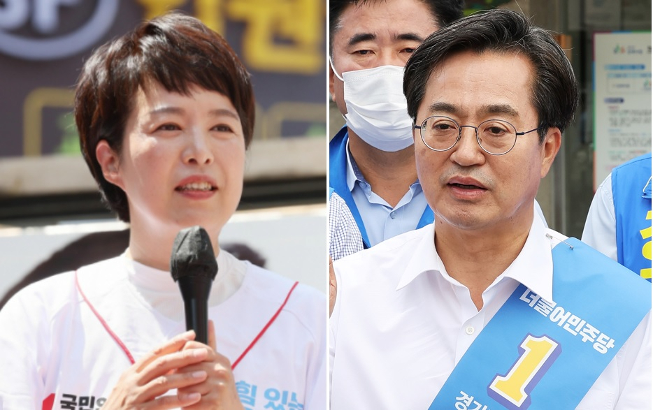 김은혜 국민의힘 경기지사 후보(왼쪽)와 김동연 더불어민주당 경기지사 후보 [연합]