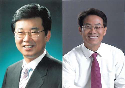 김성 장흥군수 당선자와 강진원 강진군수 당선자.