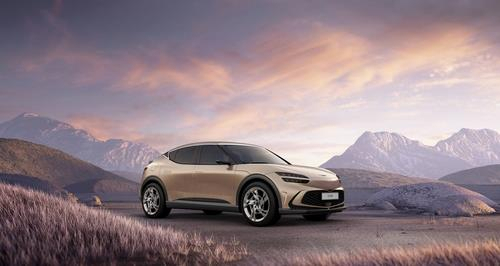 This file photo provided by Hyundai Motor shows the all-electric Genesis GV60 SUV built on Hyundai Motor Group's E-GMP platform. (Hyundai Motor)