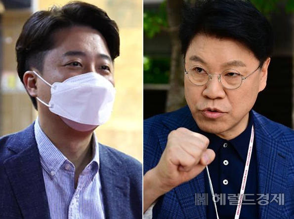 이준석 국민의힘 대표(왼쪽), 장제원 국민의힘 의원. 이상섭·박해묵 기자
