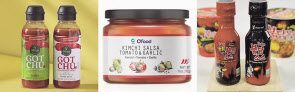 한국산 핫 소스들.