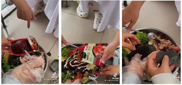 현지 언론에 소개된 SNS 영상속 대야 비빔밥